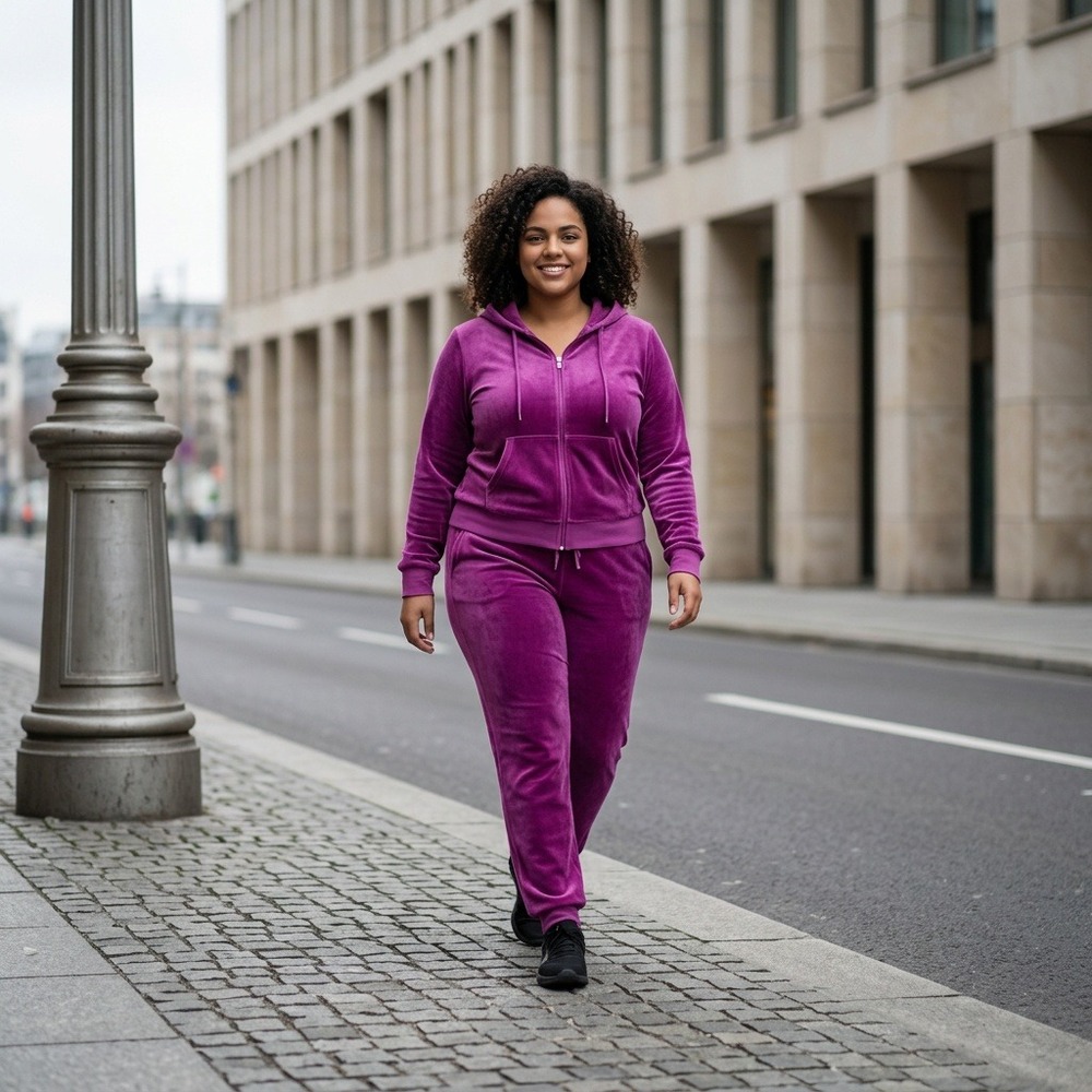 Vintage Juicy Couture Tracksuit Purple Velour Y2K Loungewear Plus Size 1X/3X